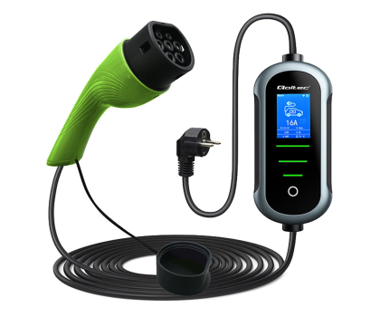 Ładowarka mobilna do EV i PHEV Qoltec Mobilna ładowarka EV z regulacją 2w1 Typ2 (3.5kW, 230V, 4m)